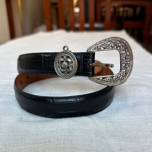 Brighton Brand Museum Collection Black Leather Belt